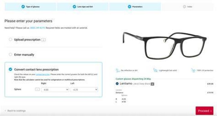 How do I convert my glasses prescription to 20 20