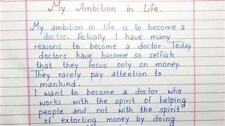 How do I write my ambition in life