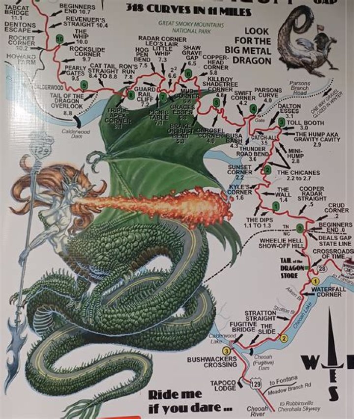 How many miles is the tail of the dragon