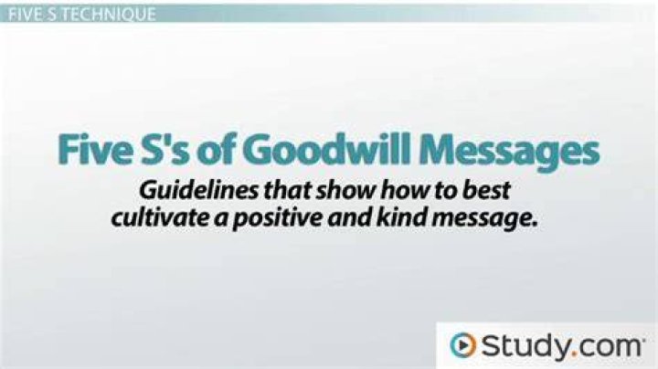What are five characteristics of goodwill messages