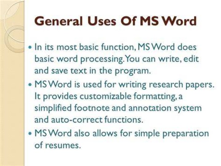 What are the uses of Microsoft Word