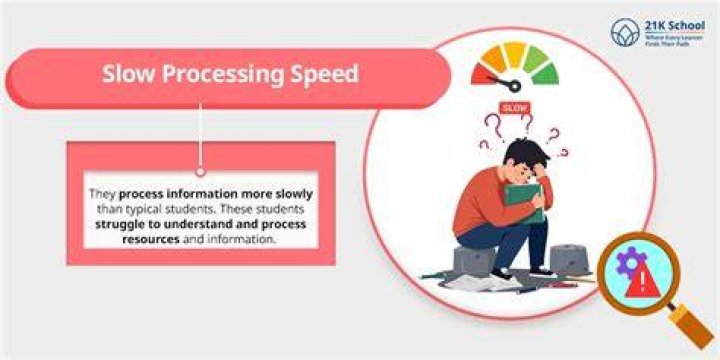 What causes slow processing speed in adults