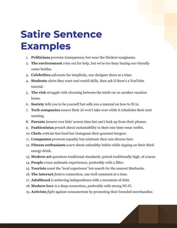 What is an example of a satire