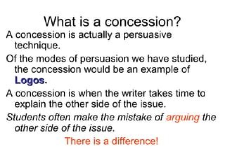 What is an example of concession