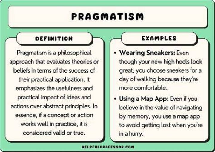 What is an example of pragmatism