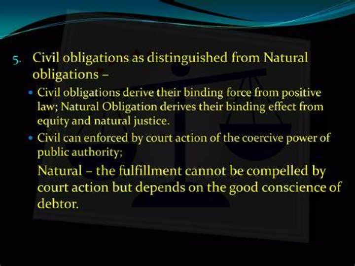 What is civil obligation and natural obligation