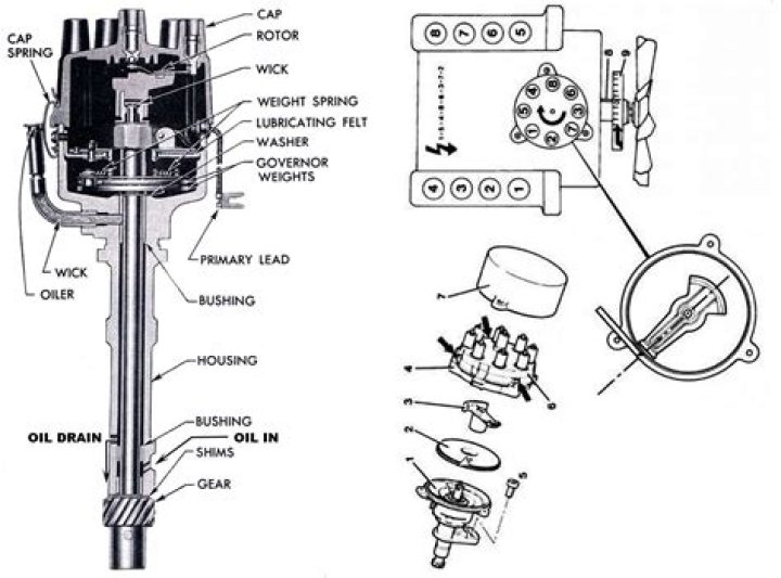 Where should the distributor rotor point