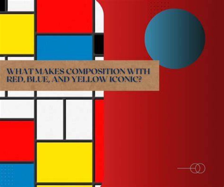 Where was the composition with red blue and yellow made