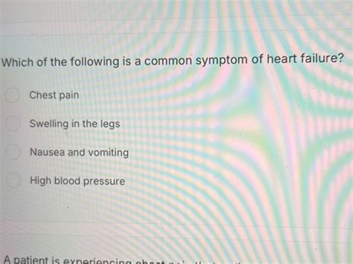 Which of the following is a common symptom of heart failure